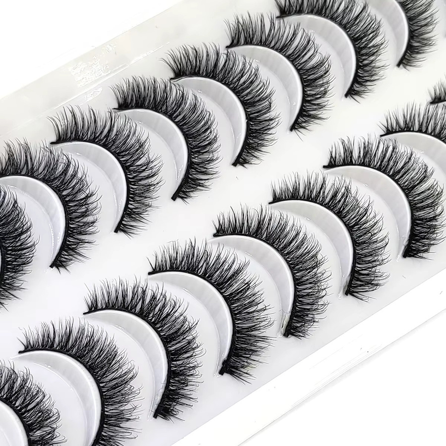 HBZGTLAD Künstliche Wimpern 3D, Black, 10 Paar, Unisex - Bild 4