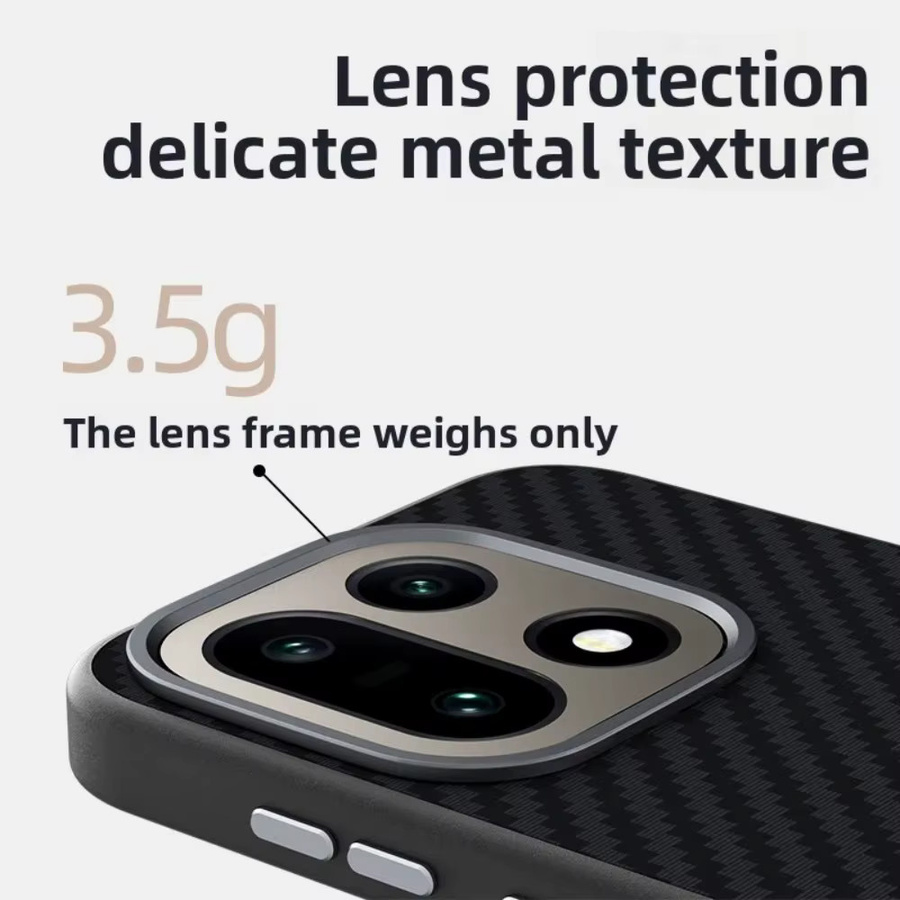 Premium Kevlar Carbon Fiber Muster Schutzhülle für OnePlus 15 13T 13S in Schwarz Rot mit TPU+PC Material und magnetischer kabelloser Ladefunktion - Bild 4