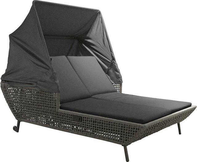 Stern GRETA Daybed aus pulverbeschichtetem Aluminium in Anthrazit mit platinfarbener Kordel und seidengrauer Auflage aus 100% Polyacryl - Bild 1
