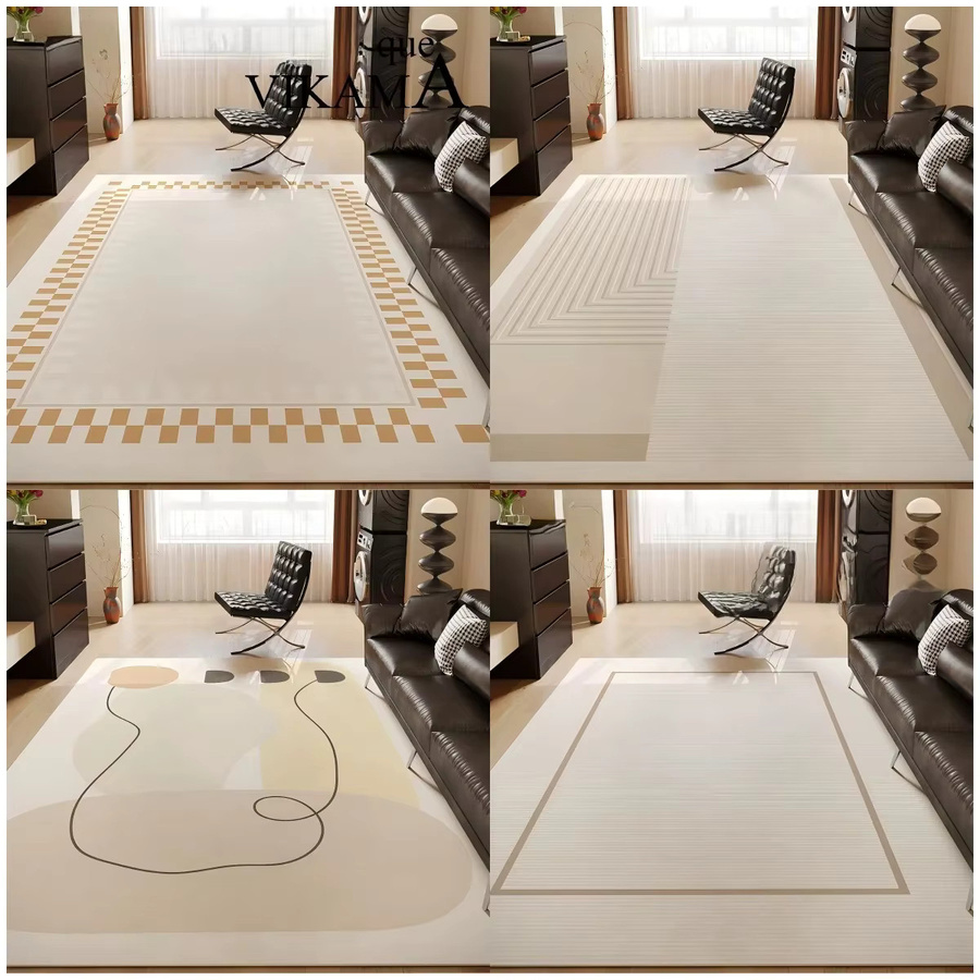 VIKAMA Geometrischer Loop-Pile-Teppich als wasserdichte Bodenmatte für Wohnzimmer und Schlafzimmer - Bild 3