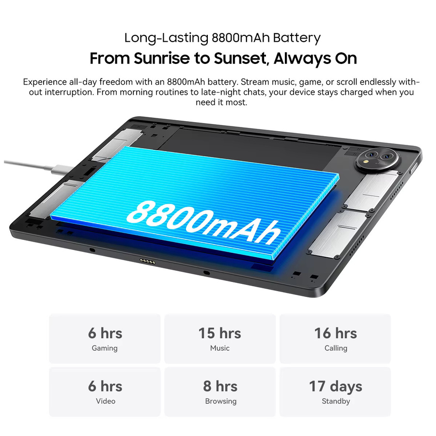 Blackview ZENO 10 5G AI Android 15 Tablet mit 11 Zoll FHD+ 90Hz Display, T8200 Octa-Core und Bluetooth in Schwarz und Blau - Bild 5