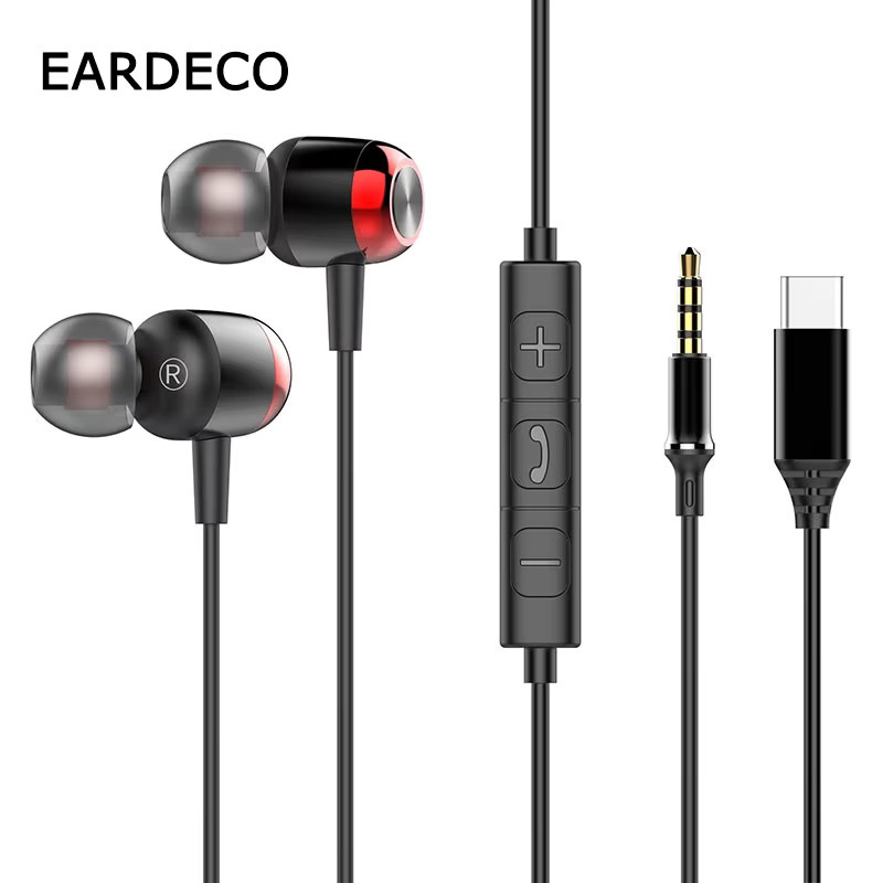EARDECO HiFi Kopfhörer mit Mikrofon, USB-C und 3,5 mm Klinke, Schwarz, für Samsung Galaxy S25 S24 S23 S22 Ultra - Bild 4
