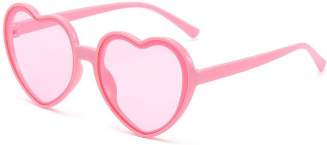 Herzförmige Sonnenbrille für Damen, Pink, Vollrand, Kunststoff - Bild 1