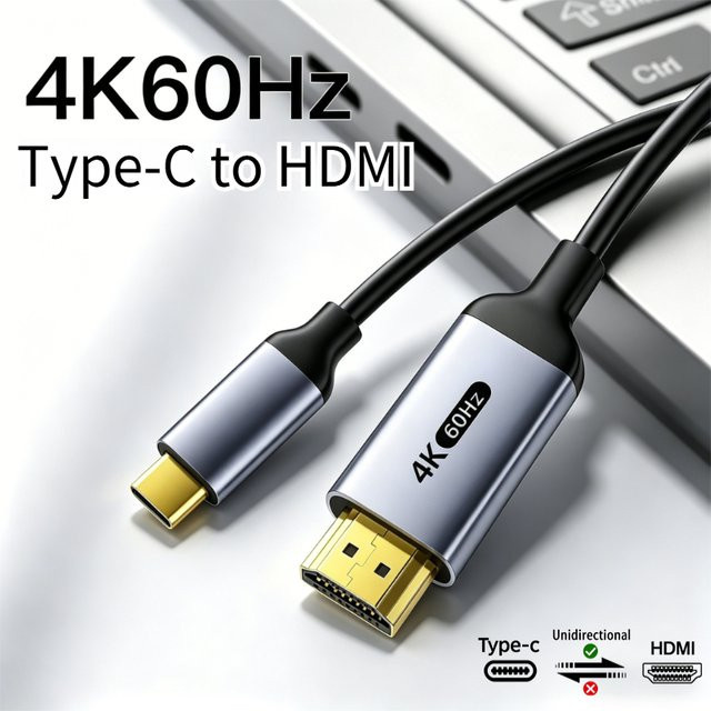 DIXSG USB-C auf HDMI Adapter für 4K HDTV Konverter für MacBook, iPad und Air - Bild 1