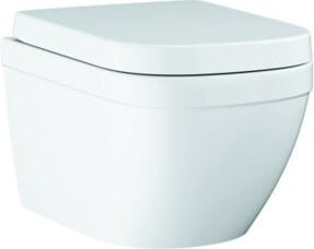 Grohe Wand-WC Euro Keramik in Weiß, Tiefspüler mit randlosem Design, horizontalem Abgang und Soft-Close-Deckel - Bild 1
