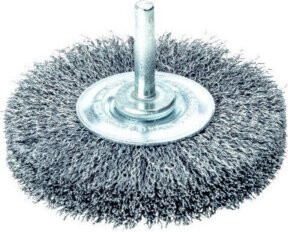 Lessmann Schaft-Rundbürste aus Edelstahl mit Stahldraht 0,20 mm, Farbe: Silber, Durchmesser: 30 mm, Besatzbreite: 6 mm - Bild 1