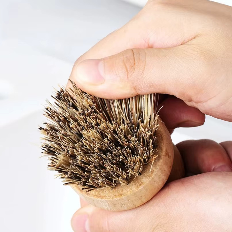Corziky 2er-Set Küchenreinigungsbürsten aus Holz mit natürlichem Sisal und Kokosfasern in Braun - Bild 5