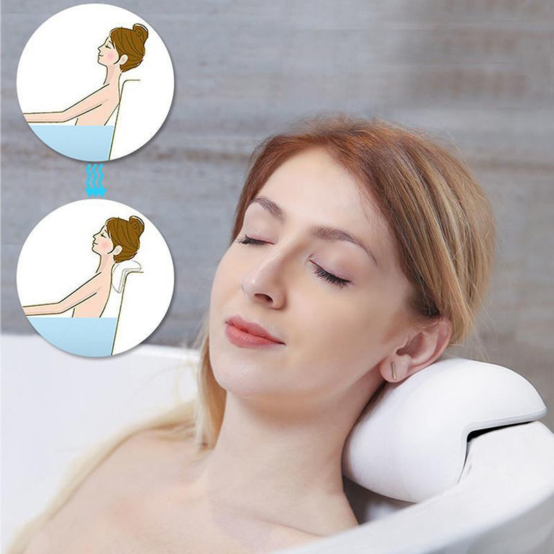 Rutschfestes SPA-Badekissen von Yiran Furniture in Schwarz, wasserdichtes Badewannen-Nackenkissen aus Polyurethan mit Saugnäpfen - Bild 2