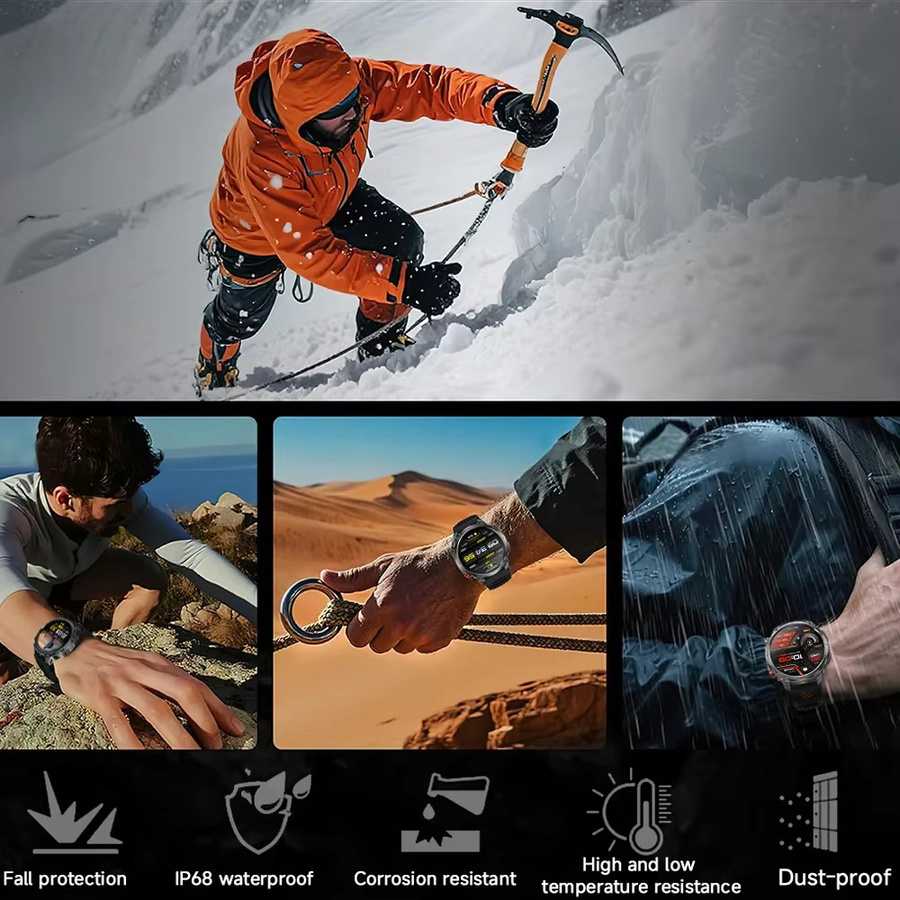 ChiBear T-Rex 3 Ultra Outdoor Sport Smartwatch für Herren in Weiß mit GPS, Bluetooth-Anruf und IP68 Wasserdichtigkeit - Bild 3