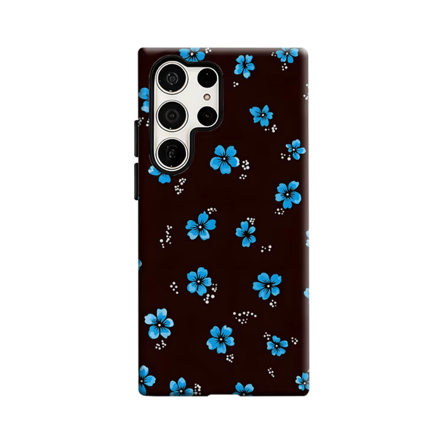 Stoßfeste Handyhülle mit blauem Retro-Blumenmuster für Samsung Galaxy S26 S25 S24 S23 Ultra Plus, robuste Doppelschicht-Schutzhülle - Bild 6