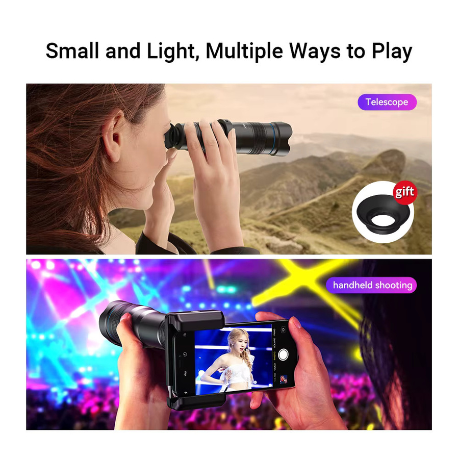 Apexel Professionelles 36x Tele-Zoom-Kameraobjektiv für iPhone und Samsung Smartphones in Schwarz - Bild 3