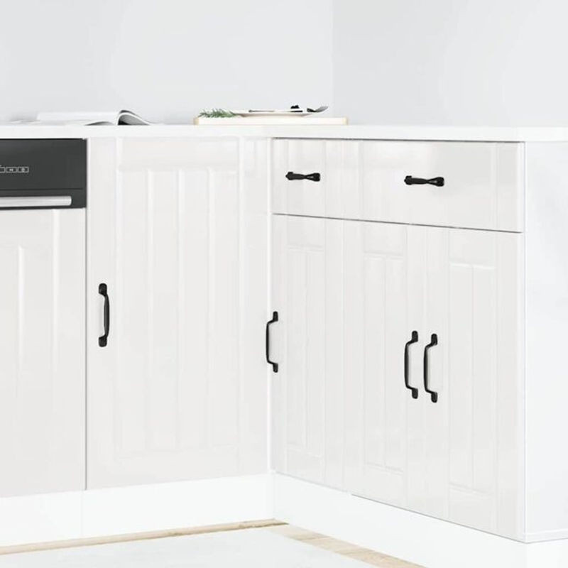 Spülenunterschrank Lucca von Vidaxl in Hochglanz-Weiß aus Holzwerkstoff mit Drehtüren im Landhausstil - Bild 1