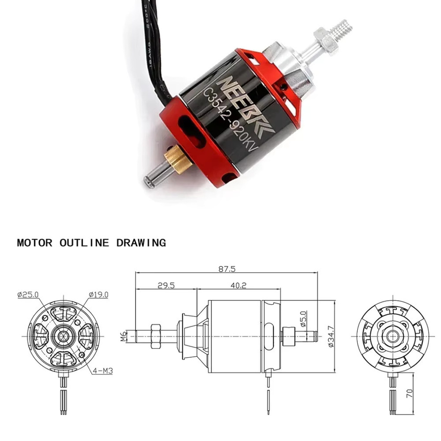 NEEBRC RC Brushless Combo für Flugzeuge, Motor und ESC, Zubehör - Bild 2