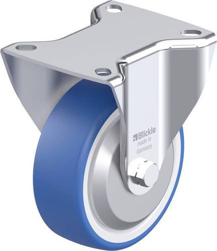Blickle B-POTH 100G-FA Stahlblech-Bockrolle in Blau mit 100mm Rad-Durchmesser und 200kg Tragfähigkeit - Bild 1