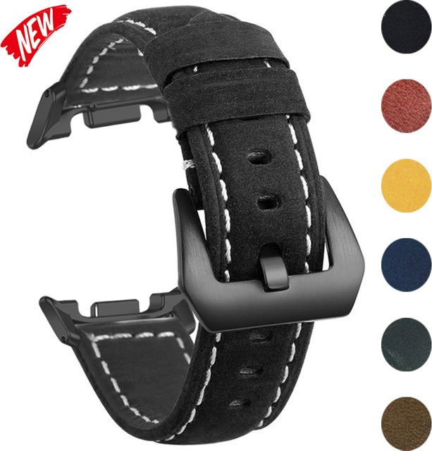 CAOWTAN Uhrenarmband Leder, Schwarz, Unisex - Bild 1