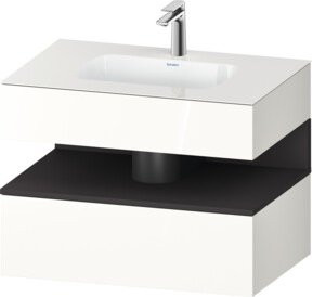 Duravit Einbauwaschtisch-Möbel-Set Qatego in Grau und Weiß, B/T/H: 80 x 55 x 60 cm - Bild 1