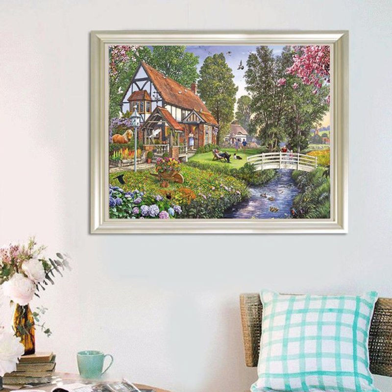 FIYO Diamond Painting Set mit runder Mosaik-Technik und Motiv Belle Vie, mehrfarbig, B x H: 30 x 20 cm - Bild 1