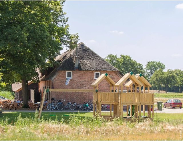 Hy-Land Spielgerät P8S aus Kiefer mit Rutsche und Doppelschaukelanbau - Bild 1