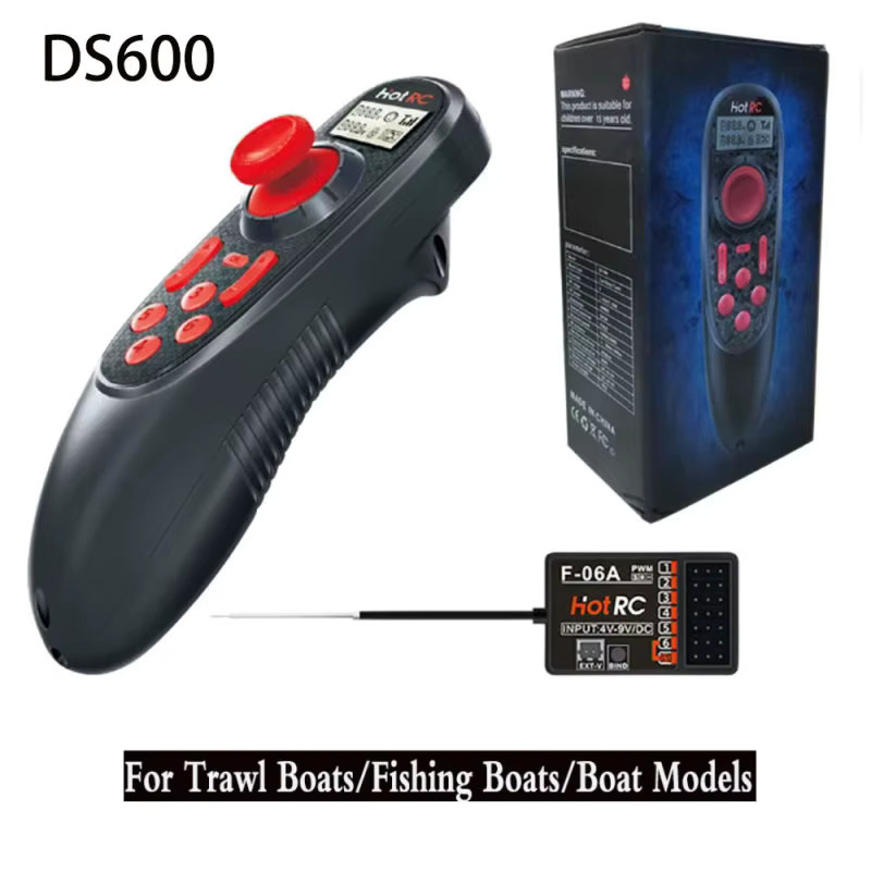 HOTRC DS600 6-Kanal 2,4GHz RC Fernbedienung Sender mit F-06A Empfänger - Bild 2