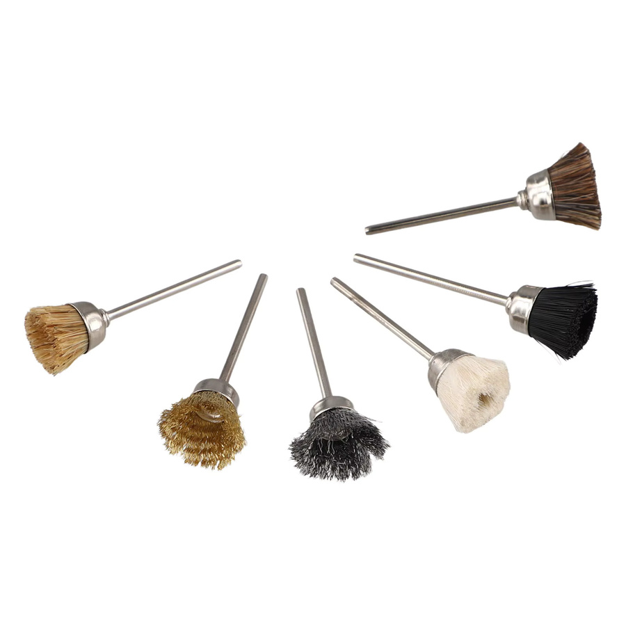 Vibratite Messingbürsten Set 18 Stück in Gold für die Metallreinigung und Rostentfernung mit Drehwerkzeugen (5 mm, 15 mm, 25 mm) - Bild 2