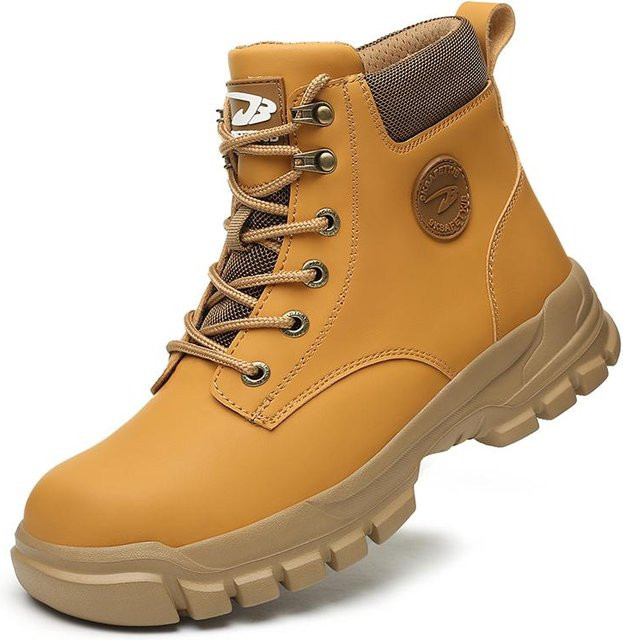 Wasserdichte Arbeitssicherheitsschuhe für Herren als Stiefel mit Stahlkappe in Gelb, Größe 38 - Bild 1