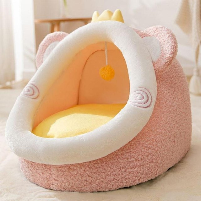 Faltbares Haustierhaus S-Pet als Hundehöhle und Katzennest in Pink, isoliertes Stoffbett für kleine Hunde und Katzen, Gewicht: 2,5 kg - Bild 1