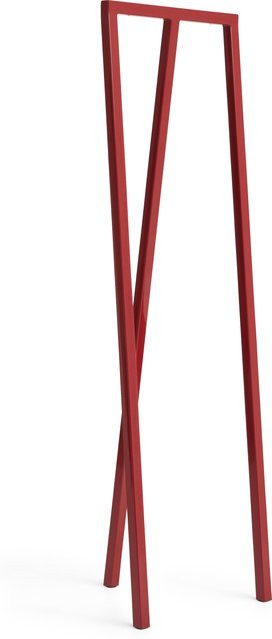 HAY Loop Stand Hall Garderobe aus Stahl in Rot mit kontinuierlicher linearer Schiene und Tripod-Gestell in industrieller Ästhetik - Bild 1