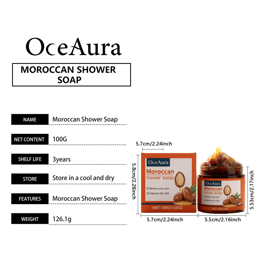 OCEAURA Marokkanische Duschseife, Unisex - Bild 4