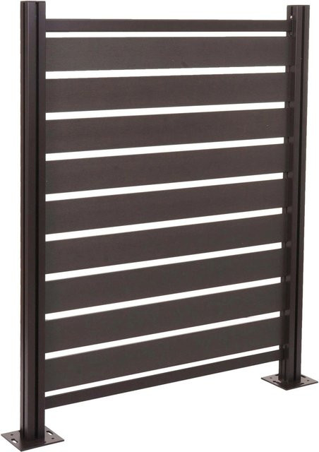 PROREGAL Alu Mülltonnen-Zaun Basiselement Mülltonnenverkleidung in Anthrazit Holzoptik, H x B x T: 130 x 110 x 6 cm - Bild 1