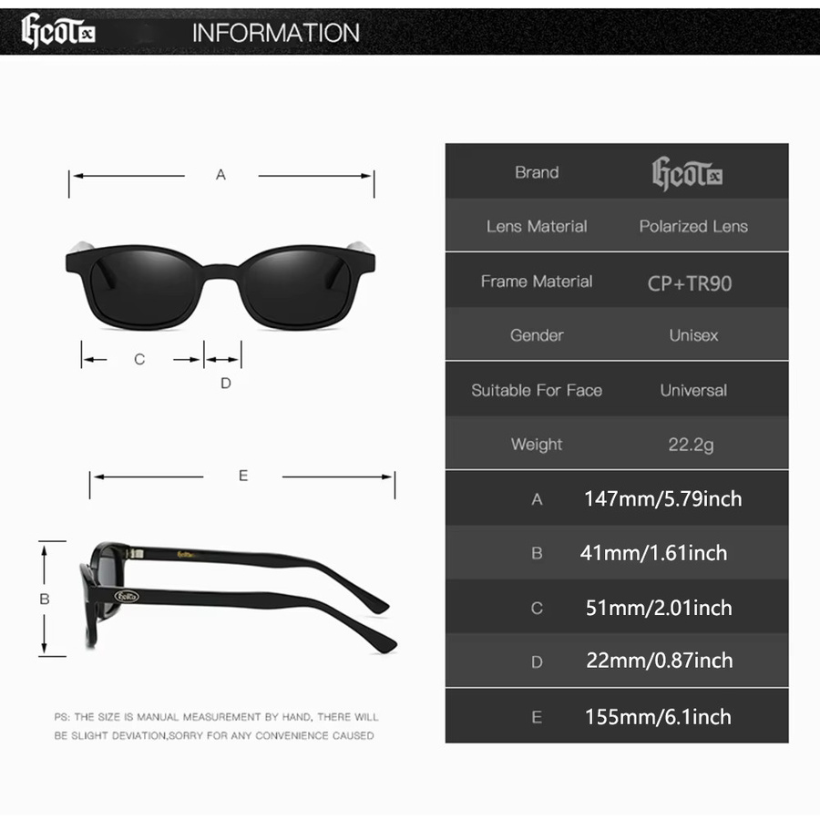 GCOTX 395 Sonnenbrille, Vollrand, polarisiert, Unisex, schwarz - Bild 2