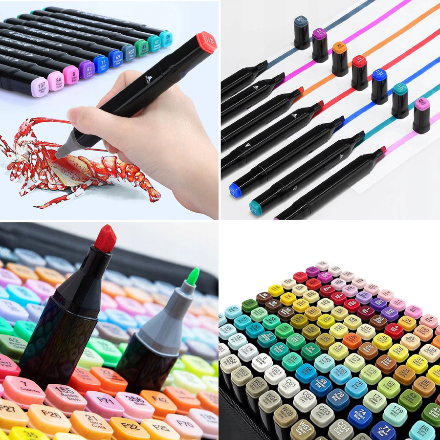 Alkoholmarker-Set mit 60 Farben und Doppelspitze aus Meißel- und Feinspitze für Manga-Illustrationen, Design und Zeichnen - Bild 5