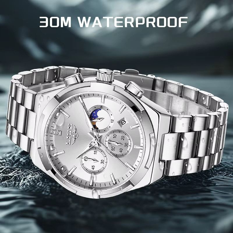 LIGE Armbanduhr, Chronograph, Quarz, Edelstahl, Silber, Damen - Bild 2