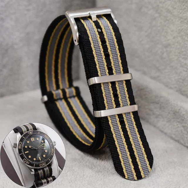 Uhrenarmband Nylon, Schwarz, Unisex, 20 mm - Bild 1