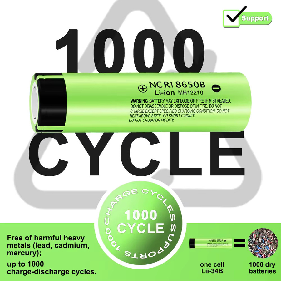 LiitoKala NCR18650B Lithium-Ionen-Akku 3,7 V 3500 mAh in Grün - Bild 3