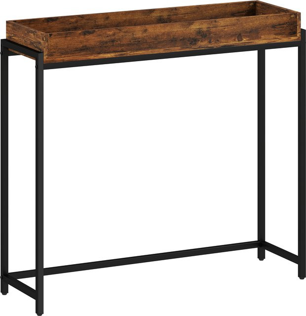 HOMCOM Konsolentisch Rustikal Braun mit Metallrahmen, B/T/H: 100 x 30 x 91 cm - Bild 1