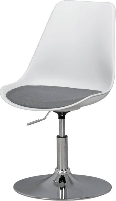 Amstyle Drehstuhl für Home-Office in Weiß und Grau mit Stoffbezug und Fußring - Bild 1