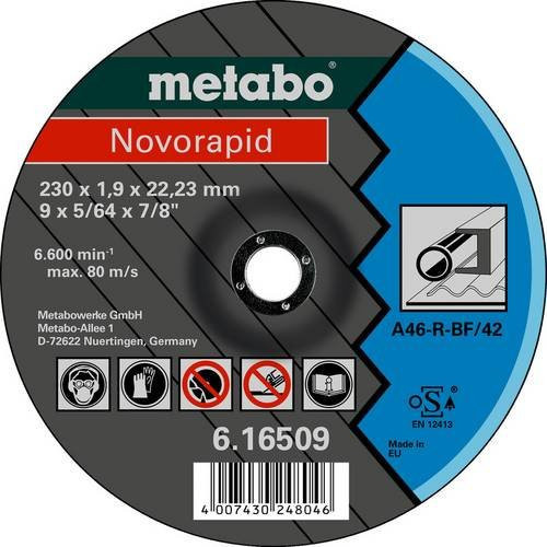 Metabo Novorapid Trennscheibe für Stahl, Durchmesser: 230 mm, Bohrung: 22,23 mm, 25 Stück, Multicolor - Bild 1