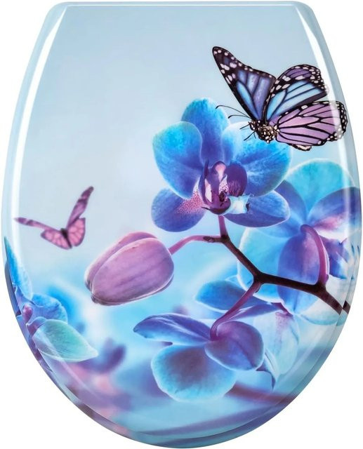 WOLTU WC-Sitz aus Duroplast in Weiß mit Soft-Close-Absenkautomatik und Schnellbefestigung, oval, B: 45,5 cm, T: 37,1 cm, H: 2,3 cm - Bild 1