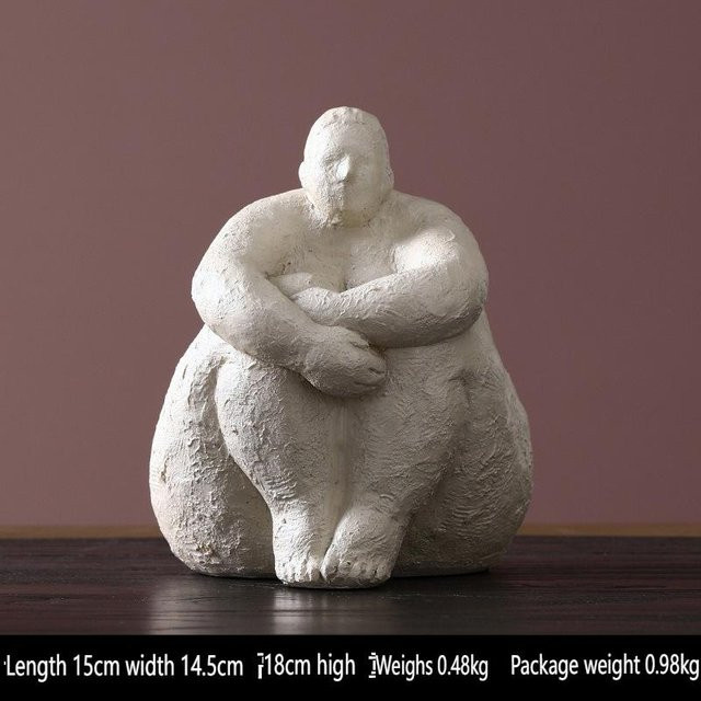 Moderne Yoga-Skulptur aus Kunstharz von Yiran Furniture als dekorative Figur für deine Inneneinrichtung in den Farben Rot, Grau, Gelb oder Weiß - Bild 1