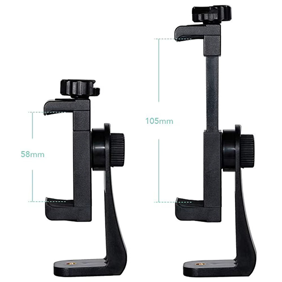 Universal Handy Clip Stativ Halterung mit 1/4 Zoll Schraube für vertikale und horizontale Nutzung, Schwarz - Bild 3