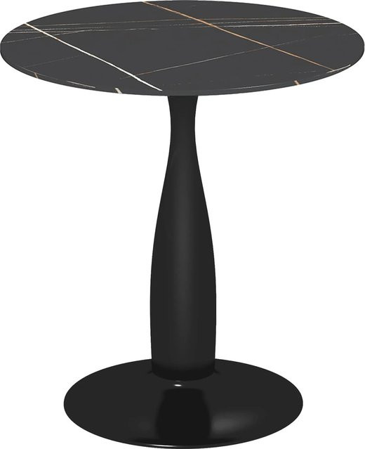 HOMCOM Esstisch in modernem Design aus MDF und Stahl, rund, Schwarz matt, B: 70 cm, T: 70 cm, H: 74 cm - Bild 1