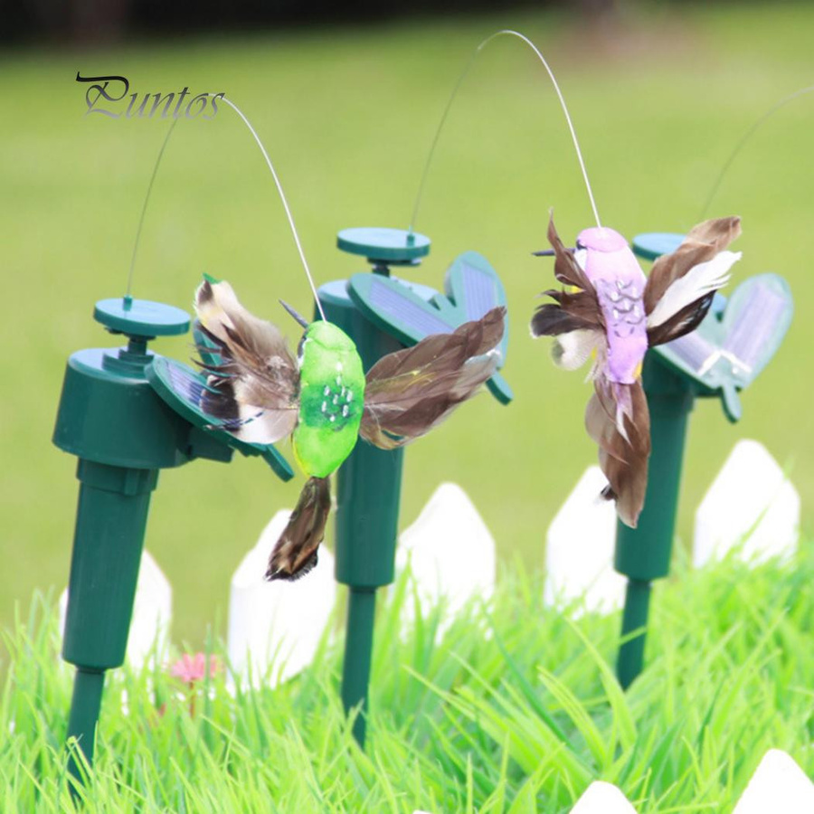 Solarbetriebener fliegender Kolibri als Gartenornament für Hof und Garten, mehrfarbig - Bild 6