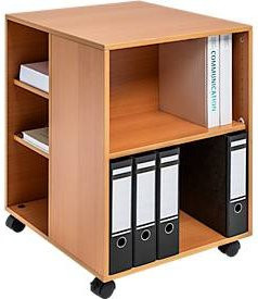 Bürowagen aus Holz in Buche, Braun, B/T/H: 59,0 x 72,0 x 53,0 cm - Bild 1