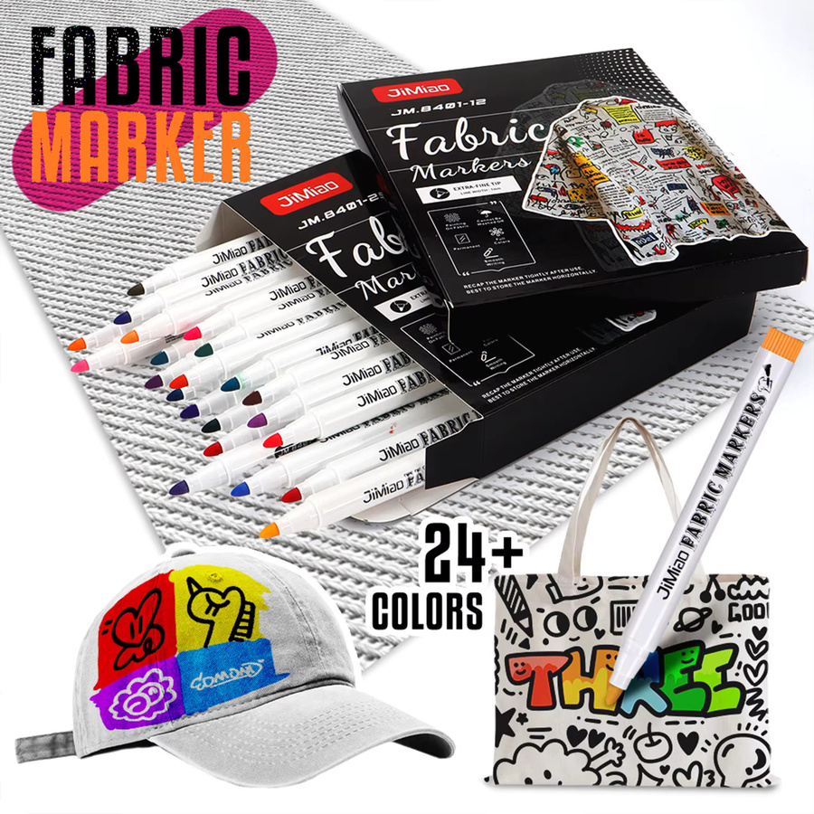 Jimiao Textilpigmentmarker Set mit feiner Spitze, wasserfest und abwaschbar, mehrfarbig - Bild 4