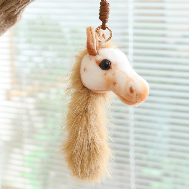 Linyi toy Pferdekopf-Plüsch-Fadenziehspielzeug, beige - Bild 1