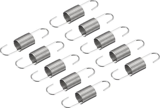 UXCELL Zugfedern aus Federstahl mit Doppelhaken, Silber, 50 Stück, Durchmesser: 0,7 mm, Außen durchmesser: 7 mm - Bild 1