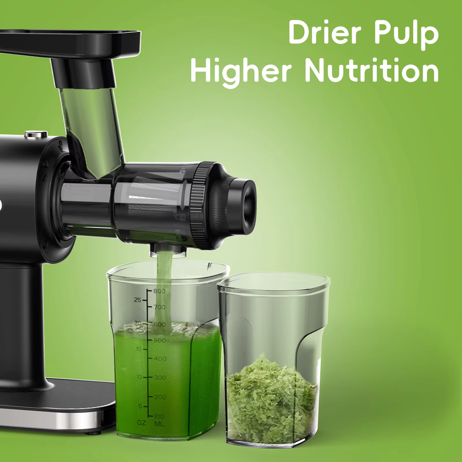BioloMix Slow Masticating Juicer Entsafter mit Kaltpresstechnologie und Umkehrfunktion in Schwarz - Bild 4