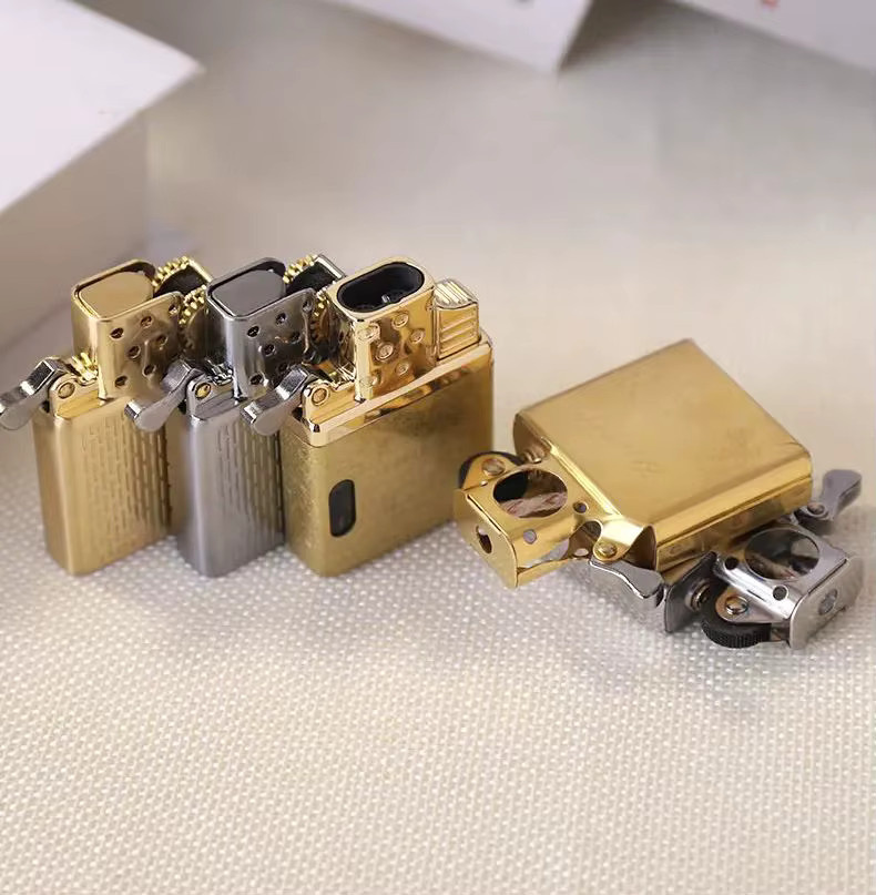 ZORRO Ersatzteil Gas- und Öl-Feuerstein-Schleifrad aus Messing und Weißstahl in Gold für Zigarettenfeuerzeuge kompatibel mit 912, 915, 902 - Bild 1