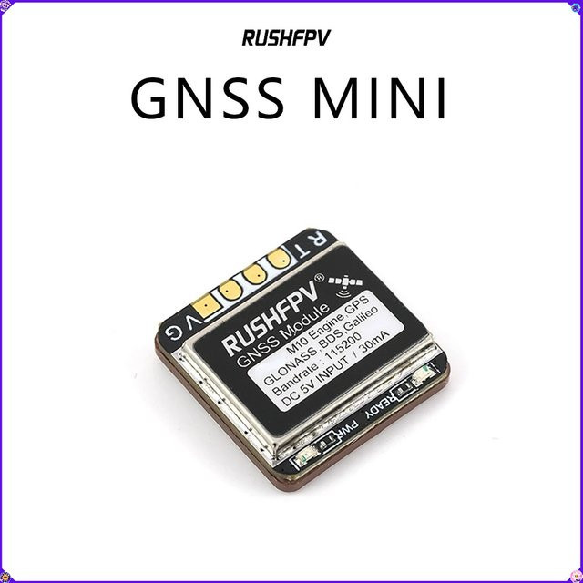 RUSHFPV GNSS MINI M10 UBX NMEA Dual-Protokoll GPS-Modul mit integrierter Keramikantenne in Schwarz für RC-Flugzeuge und FPV Langstrecken-DIY-Projekte - Bild 1