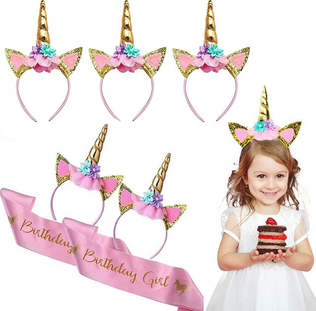 EsenTroye Einhorn-Geburtstagsdekorationsset, Rosa / Pink, Set / Bundle - Bild 1